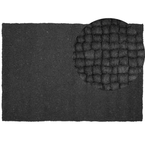 Beliani Area Rug Dark Grey 160 x 230 cm Wool Felt Ball Hand-Woven Material:Wool Size:xx160