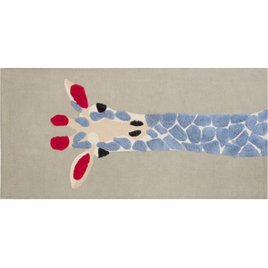 Beliani Kids Area Rug Multicolour 80 x 150 cm Cotton Animal Giraffe Pattern Handwoven Floor Playmat Material:Cotton Size:xx80