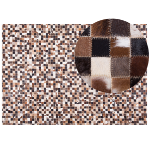 Beliani Area Rug Multicolour Leather 160 x 230 cm Patchwork Cowhide Mosaic Rectangular Modern Material:Cowhide Leather Size:xx160