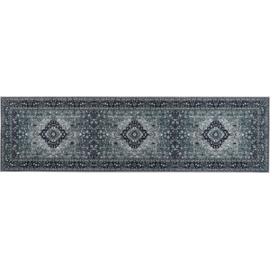 Beliani Runner Rug Grey Polyester 80 x 300 cm Hallway Kitchen Runner Long Carpet Anti-Slip Backing Material:Polyester Size:xx80