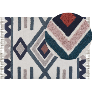 Beliani Area Rug Multicolour Cotton 140 x 200 cm Scandinavian Pattern Handwoven Tufted Rectangular Living Room Material:Cotton Size:xx140