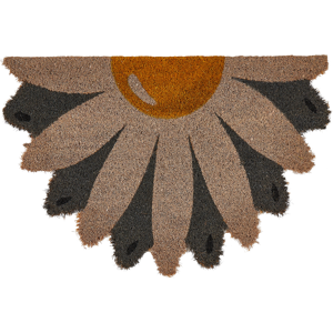 Beliani Doormat Multicolour Natural Coir PVC Backing Anti-Slip 40 x 60 cm Flower Shape Modern Indoor Decoration Material:Coir Size:xx40