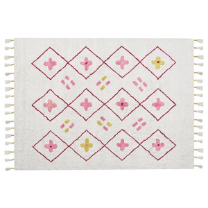 Beliani Area Rug Multicolour Cotton 160 x 230 cm Rectangular with Tassels Geometric Pattern Boho Oriental Style Material:Cotton Size:xx160