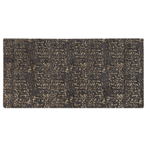 Beliani Area Rug Grey and Gold Viscose 80 x 150 cm Living Room Rug Material:Viscose Size:xx80