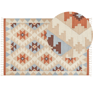 Beliani Kilim Area Rug Multicolour Cotton 200 x 300 cm Reversible Geometric Pattern Rectangular Traditional Material:Cotton Size:xx200