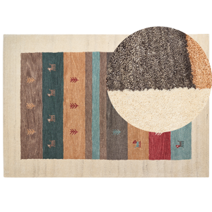 Beliani Area Rug Multicolour Wool 160 x 230 cm Thick Dense Pile Ethnic Rustic Pattern Log Cabin Farmhouse Style Material:Wool Size:xx160