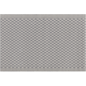 Beliani Outdoor Area Rug Grey Synthetic Materials Rectangular 60 x 90 cm Chevron Pattern Balcony Accessories Material:Polypropylene Size:xx60