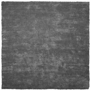 Beliani Shaggy Area Rug Dark Grey 200 x 200 cm Modern High-Pile Machine-Tufted Square Carpet Material:Polyester Size:xx200