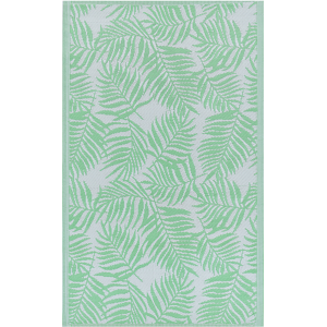 Beliani Outdoor Rug Light Green PP 120 x 180 cm Reversible Palm Leaf Pattern Material:Polypropylene Size:xx120