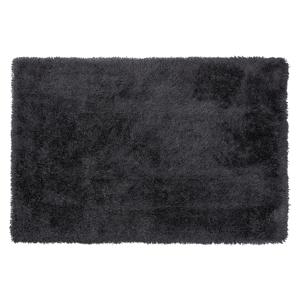 Beliani Shaggy Area Rug High-Pile Carpet Solid Black Polyester Rectangular 140 x 200 cm Material:Polyester Size:xx140
