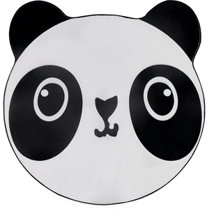 Beliani Kids Rug White and Black Polyester ⌀ 120 cm Playroom Mat Animal Panda Print Material:Polyester Size:xx120