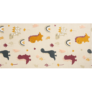 Beliani Kids Area Rug Multicolour 80 x 150 cm Cotton Animal Natural Pattern Handwoven Floor Playmat Material:Cotton Size:xx80