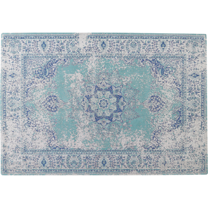 Beliani Area Rug Blue 160 x 230 cm Oriental Distressed Living Room Bedroom Material:Cotton Size:xx160