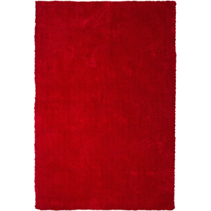 Beliani Shaggy Area Rug Red 140 x 200 cm Modern High-Pile Machine-Tufted Rectangular Carpet Material:Polyester Size:xx140