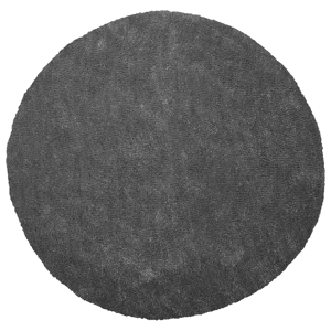 Beliani Shaggy Area Rug Dark Grey 140 cm Modern High-Pile Machine-Tufted Round Carpet Material:Polyester Size:xx140