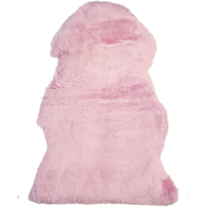 Beliani Sheepskin Pink 65 x 110 cm Natural High Pile Rustic Style Material:Sheepskin Size:xx65