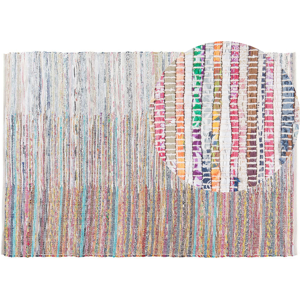 Beliani Area Rag Rug Multicolour Stripes Cotton 160 x 230 cm Rectangular Hand Woven Material:Cotton Size:xx160