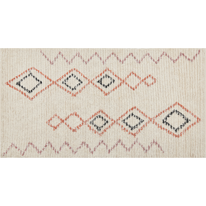 Beliani Rug Beige Cotton 80 x 150 cm Geometric Pattern Hand Tufted Flatweave Living Room Bedroom Material:Cotton Size:xx80