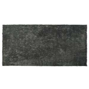 Beliani Shaggy Area Rug Dark Grey Cotton Polyester Blend 80 x 150 cm Fluffy Dense Pile  Material:Polyester Size:xx80