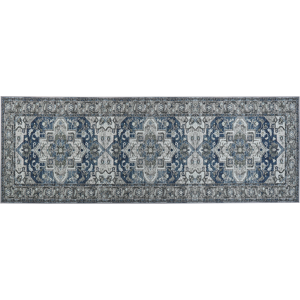 Beliani Runner Rug Runner Grey and Blue Polyester 70 x 200 cm Oriental Distressed Living Room Bedroom Decorations Material:Polyester Size:xx70