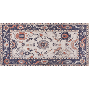 Beliani Area Rug Multicolour Cotton Polyester 80 x 150 cm Oriental Pattern Distressed Vintage Home Decor Material:Cotton Size:xx80