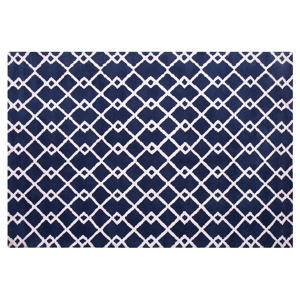 Beliani Area Rug Blue Fabric 140 x 200 cm Geometric Rectangular Modern Material:Polyester Size:xx140