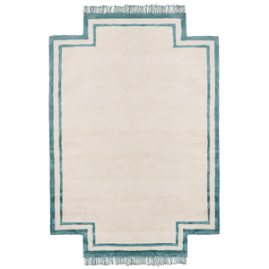 Beliani Area Rug Beige Viscose and Wool Irregular Shape 160 x 230 cm Modern Glam Style Material:Viscose Size:xx160