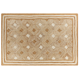 Beliani Area Rug Beige Jute 160 x 230 cm Braided Handmade Natural Boho Style Textile Material:Jute Size:xx160