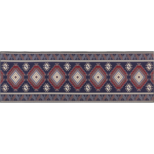 Beliani Runner Rug Blue and Red Polyester 80 x 240 cm Oriental Pattern Anti-Slip Bottom Vintage Style Modern Hallway Material:Polyester Size:xx80