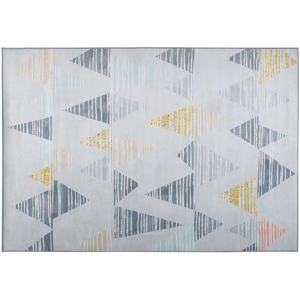 Beliani Area Rug Carpet Multicolour Polyester Fabric Geometric Distressed Pattern Rectangular 160 x 230 cm Material:Polyester Size:xx160