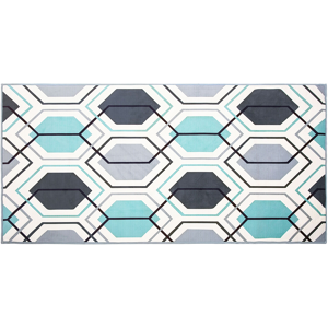 Beliani Area Rug Carpet Multicolour Polyester Fabric Geometric Linear Pattern Rectangular 80 x 150 cm  Material:Polyester Size:xx80