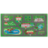 Beliani Rug Green Polyester City Road Map Town Theme Floor Play Mat Material:Polyester Size:xx80