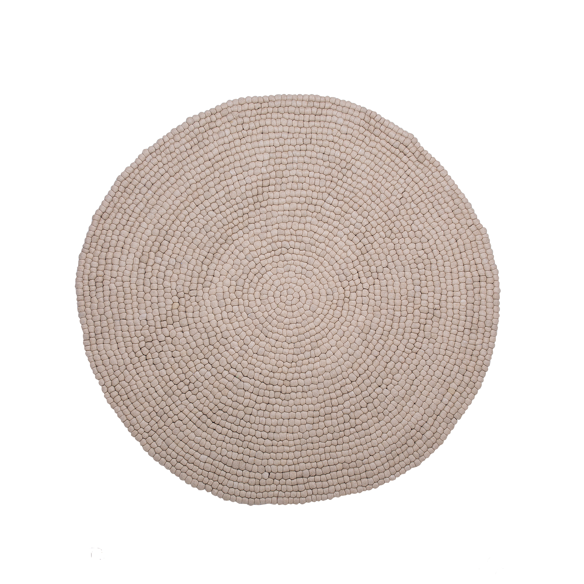 Beliani Area Rug Light Beige 140 cm Wool Felt Ball Hand-Woven