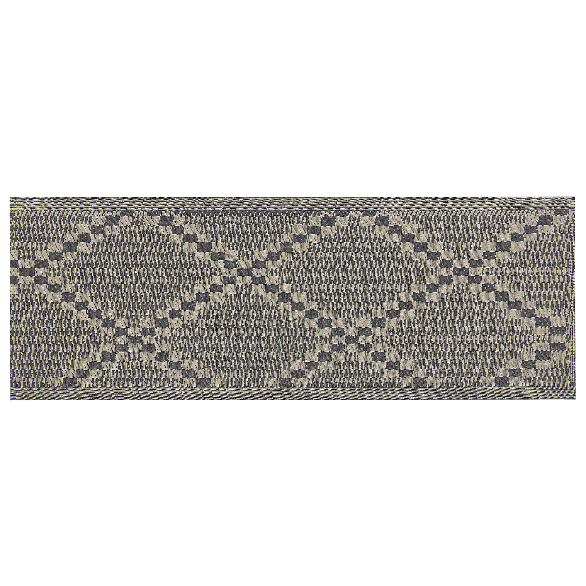 Beliani Outdoor Area Rug Taupe 60 x 105 cm Jacquard Woven Patio Terrace Indoor Living Room