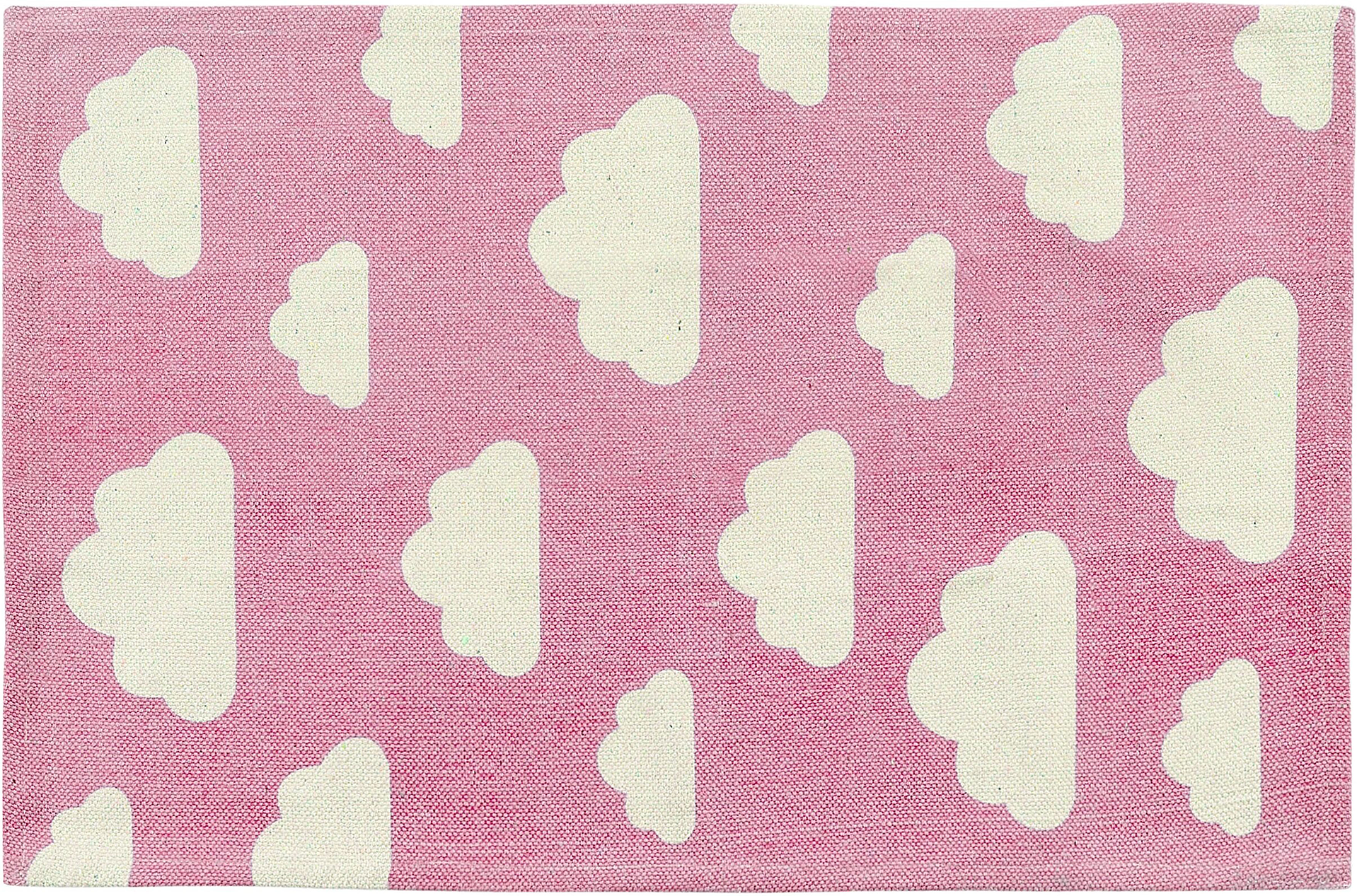 Beliani Area Rug Pink Cloud Print 60 x 90 cm Low Pile Runner for Children Playroom