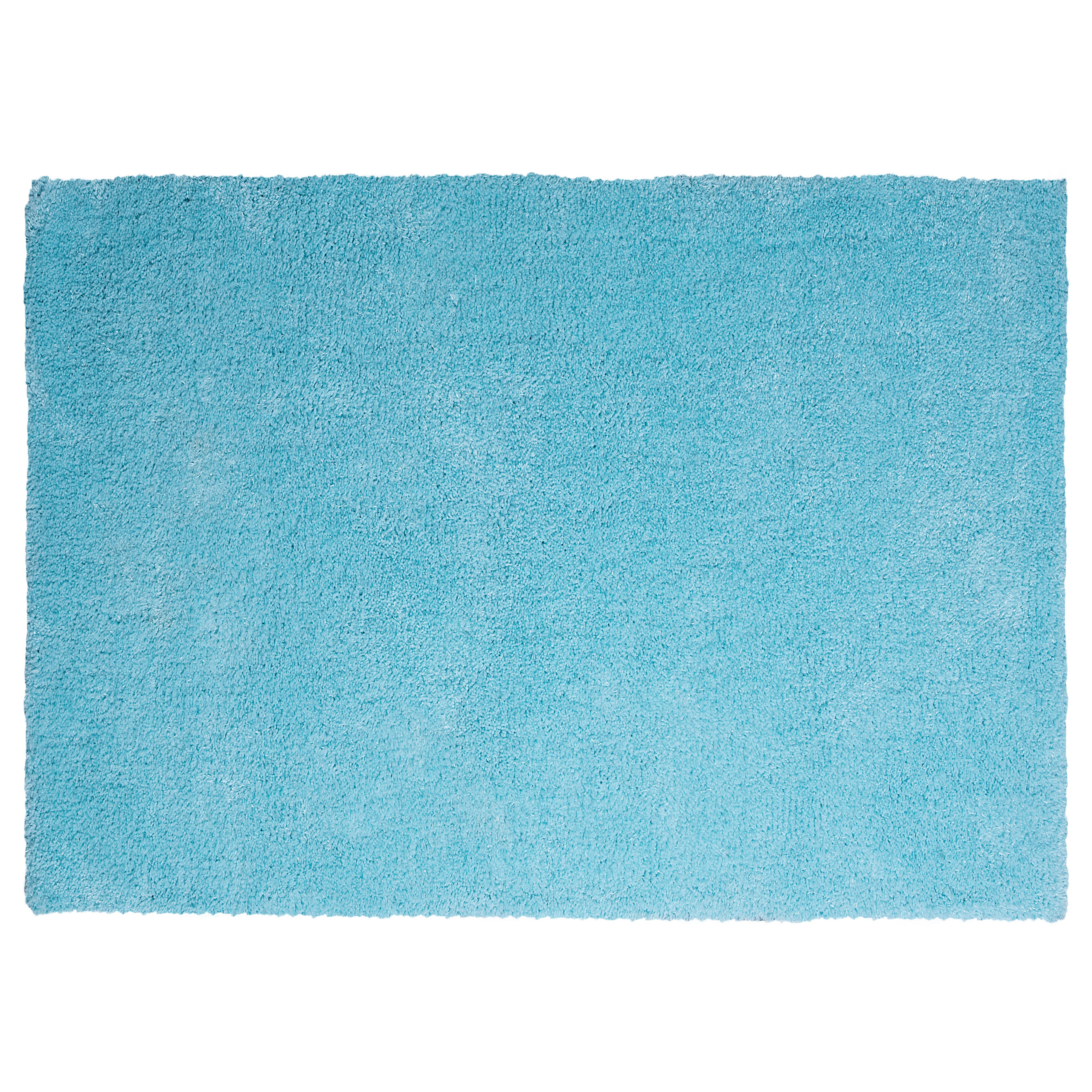 Beliani Shaggy Area Rug Blue 140 x 200 cm Modern High-Pile Handmade Tufted Turquoise Rectangular Carpet