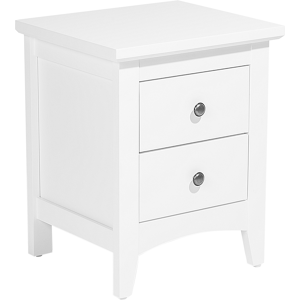 Beliani Bedside Table Nightstand White 2 Drawers Retro Material:MDF Size:40x56x45