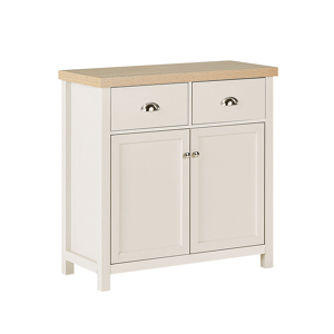 Beliani Sideboard Cream MDF Light Wood Top 2 Doors 2 Drawers Cottage Style Material:Chipboard Size:35x82x79