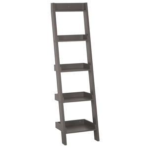 Beliani 4-Tier Ladder Bookcase Grey Book Shelf Display Material:MDF Size:36x166x45