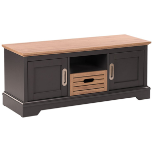 Beliani TV Stand Grey up to 52″ TV Sideboard with 2 Cabinets and 1 Drawer Material:Particle Board Size:40x50x120