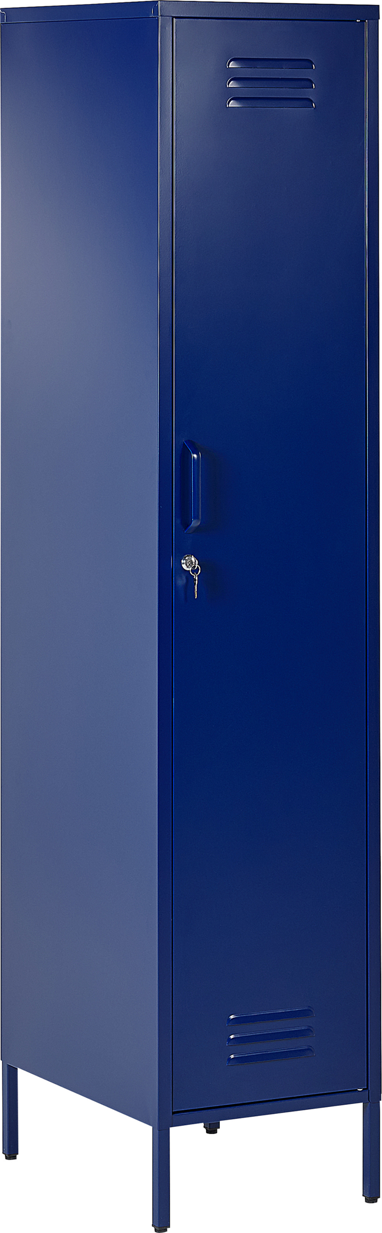 Beliani Storage Cabinet Navy Blue Metal Locker with 5 Shelves and Rail Modern Home Office Material:Steel Size:50x185x38