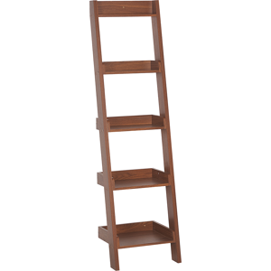 Beliani 4-Tier Ladder Bookcase Dark Wood Book Shelf Display Material:MDF Size:43x169x45