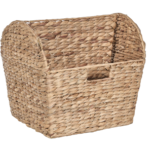 Beliani Magazine Rack Natural Water Hyacinth Newspapers Storage Holder Container Basket Box Boho Design Home Decor Material:Water Hyacinth Size:33x35x35