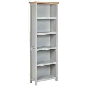 Beliani Bookcase Grey Light Wood Particle Board 5 Shelves Storage Unit Scandinavian Traditional Style Material:Particle Board Size:25x181x60