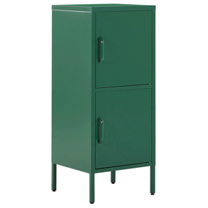 Beliani 2 Door Storage Cabinet Green Metal Home Office Unit Steel 4 Shelves  Material:Steel Size:40x102x40