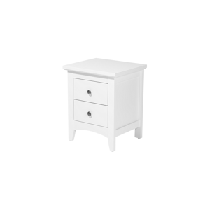 Beliani Bedside Table Nightstand White 2 Drawers Retro Material:MDF Size:40x56x45