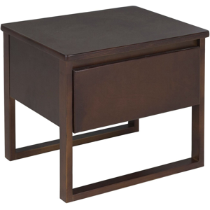 Beliani Bedside Table Dark Pinewood Drawer Oiled Finish Contemporary Material:Pine Wood Size:41x43x50