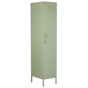 Beliani Storage Cabinet Green Metal Locker with 5 Shelves and Rail Modern Home Office Material:Steel Size:50x185x38