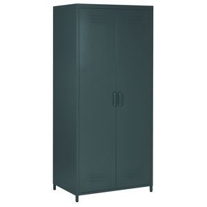 Beliani Home Office Storage Cabinet Grey Steel 2 Doors 4 Shelves Industrial Design  Material:Steel Size:50x171x76