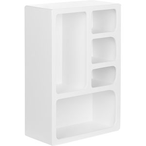 Beliani Wall Shelf Shelving Unit White MDF Storage 5 Compartments Home Minimalistic Scandi Style Material:MDF Size:20x60x40